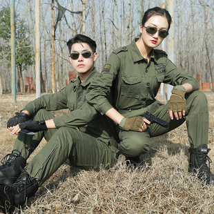 战术套装男101空降师军绿战术军衬特种兵工作服女纯棉迷彩服套装