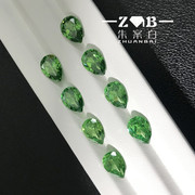 沙佛莱宝石流行饰品梨形水滴形状翠绿色宝石戒指戒面裸石未镶嵌