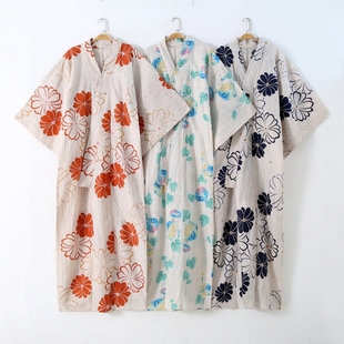 日本和服浴衣女传统款式振袖清新棉麻长款连衣裙花火大会旅游拍照