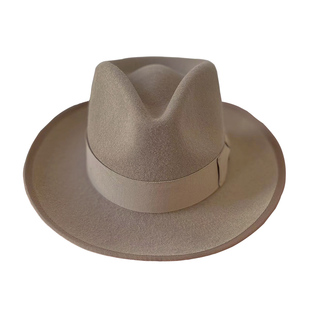 纯羊毛超软呢礼帽上海滩帽子绅士帽复古民国帽子超柔多色男士