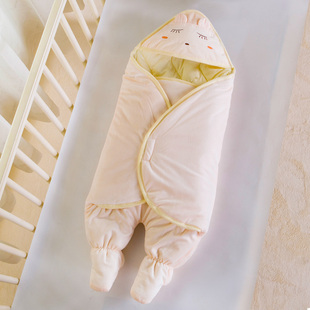 新生儿连脚抱被春秋冬款婴儿包被睡袋两用冬季初生宝宝襁褓用品