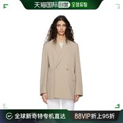 香港直邮潮奢totÊme女士米色，双排扣西装外套2313002
