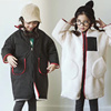 童装女童秋冬韩版加厚保暖羊羔绒外套中大儿童两面，穿亲子保暖大衣