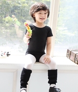 韩国进口男童拉丁舞蹈服装少儿练功服儿童中国舞黑白色短袖打底服