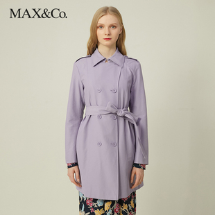 max&co.春夏，双排扣风衣女，长款7021012003002maxco