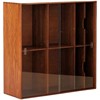 伽罗 MCM风格组合方柜 榆木实木玻璃挂墙柜书柜