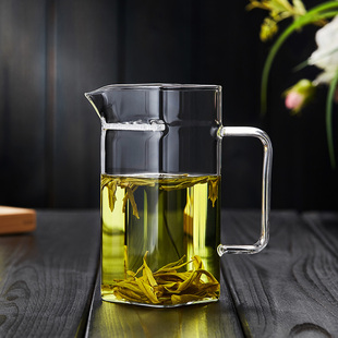绿茶泡茶器加厚玻璃公道杯茶漏一体分茶器月牙，过滤茶杯泡茶壶茶具