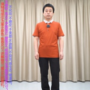 甩 修身短袖T恤男 莱赛尔+棉 橘黄色翻领 普洛克 商务针织衫