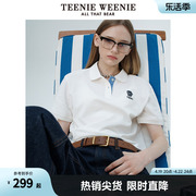 teenieweenie小熊2024年夏季polo衫短袖，t恤a字小个子宽松上衣