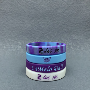 黄蜂队拉梅洛鲍尔手环硅胶荧光签名球迷礼物头像三球腕带篮球手链