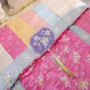 韩国民俗四季用高端家纺四件套贡缎床裙丝绸，4件套床盖款床上用品