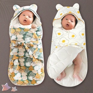 2023婴儿抱被秋冬纯棉，加厚新生婴儿睡袋初生儿，宝宝襁褓包被两用