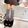 女童秋冬保暖袜套日系洛丽塔钉珠堆堆袜针织腿套冬季粗针宝宝袜子