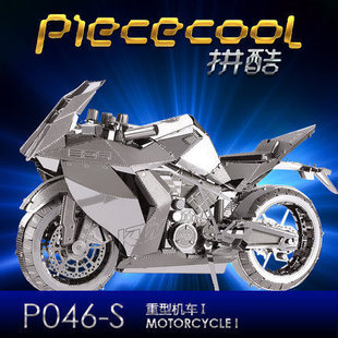 拼酷全金属diy拼装模型，纳米3d玩具，赛道摩托车摆件