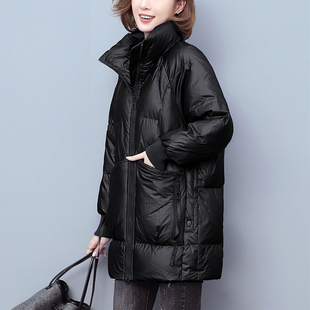 棉衣女中长款2023冬季韩版立领羽绒棉服时尚加厚棉袄洋气外套