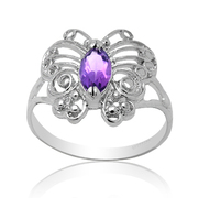 贵菲尔珠宝  925银紫水晶戒指