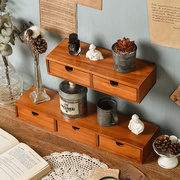 复古创意桌面墙壁收纳办公室杂物多层整理柜zakka木质首饰储物柜