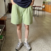 K69小米家韩国女装宽松休闲中腰直筒牛仔短裤五分裤女士夏季显瘦