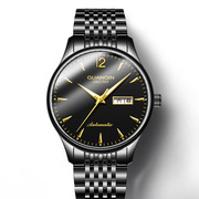 冠琴防水品牌男手錶钢带，商务手表手表夜光士，机械双瑞士日历