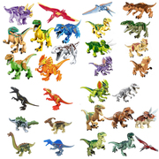 恐龙积木玩具小颗粒拼装益智模型，侏罗纪霸王龙三角龙暴龙(龙，暴龙)腕龙翼龙