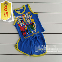 2012小童T恤新款宝宝夏装背心套装儿童服装男