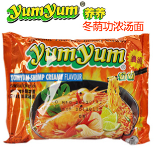  泰国进口 养养 冬荫功 酸辣虾味汤面 浓汤 泡面方便面 速食面70g