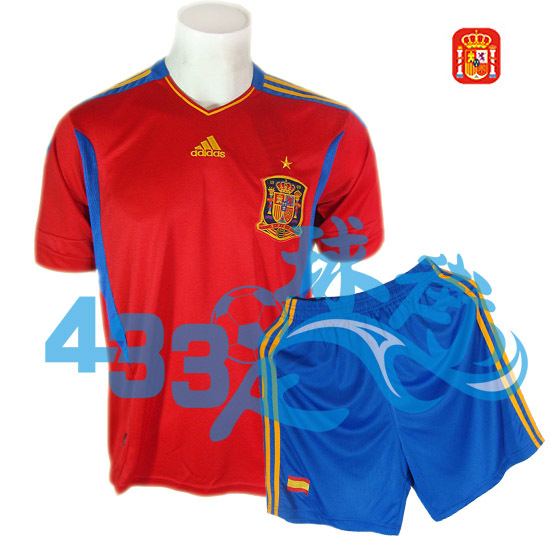 主场球衣套装 红色 西班牙国家队\/短袖足球服,官