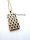 外单 经典棋盘格牌厚镀红金项链