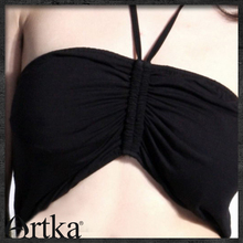Artka阿卡*四季百搭打底黑色针织挂脖抽带抹胸A03305