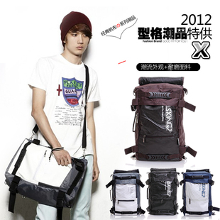  新款男士时尚双肩包背包学生书包 运动旅行包 单肩斜挎包潮包