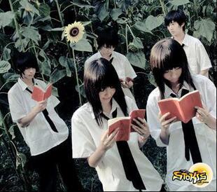 韩版情侣短袖衬衣学生装 <em>男女生</em>衬衫校服 演出