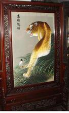 汴绣精品 老虎 上山虎 双面绣 摆件 成品 地屏 工艺礼品 春节礼品