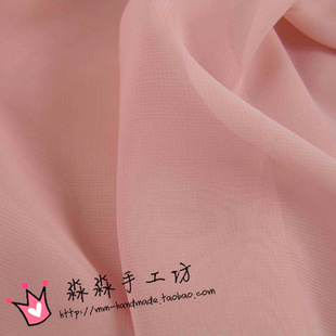 服装DIY布料 裸粉红色素色雪纺衫薄纱面料 吊带裙半身裙丝巾衬衫
