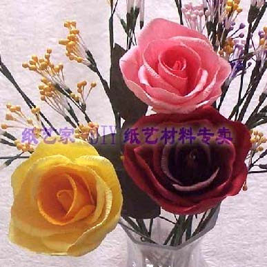 皇冠【纸玩家】特价纸艺学习套件含VCD动态教学光盘★双色玫瑰★