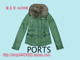 PORTS宝姿率性修身毛领羽绒服-绿色