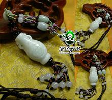 绿色石品■给力一元拍■天然A货翡翠 精雕宝瓶挂件hm17