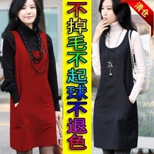 亏本清仓 2012春<span class=H>秋冬</span>装韩版大码修身毛呢<span class=H>裙</span>子连衣<span class=H>裙</span>无袖<span class=H>背心</span><span class=H>裙</span>红