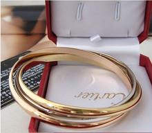 Cartier Cartier ring ring anillo de titanio de tres colores pulsera brazalete de parejas masculinas y femeninas