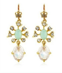 现货/Juicy Couture 锆石水钻花蕊皇冠耳坠原盒带小票 现货/Juicy Couture 锆石水钻花蕊皇冠耳坠原盒带小票