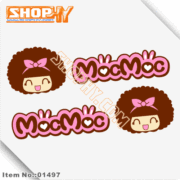 SHOPHY车贴贴纸01497反光贴Mocmoc~摩丝娃娃对贴25CM