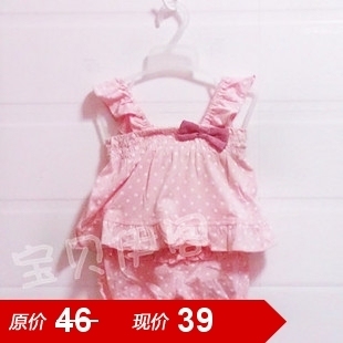  儿童背心短裤女童吊带衫宽松纯棉宝宝夏装小女孩花边裤裙上衣套装