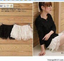 换季促销 大码女装 夏装 2012 新品 蛋糕裙 蕾丝防走光裙 裤裙