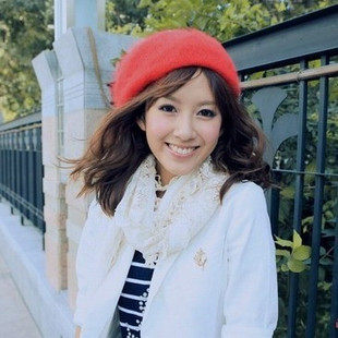 特出口外贸の子萱同款 纯羊毛 甜美 淑女画家帽子 贝雷帽の12色入