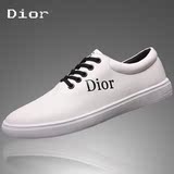 皇冠推荐DIOR/迪奥懒人休闲鞋英伦男鞋生活板鞋男式白色韩版。