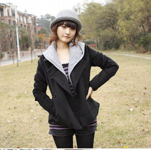 大码 女装 2011秋冬装 潮流日系百搭造型 时尚<span class=H>休闲</span>连帽<span class=H>女士</span><span class=H>外套</span>