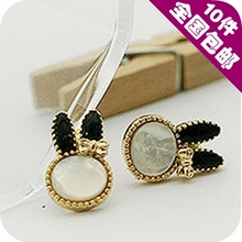 AQ0558 日韩时尚饰品 超可爱兔子头蝴蝶结耳钉耳环