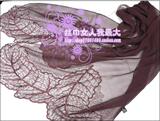 重磅纯色真丝绣花芭蕉叶手工订珠长丝巾围巾 大牌芭蕉叶子出口款