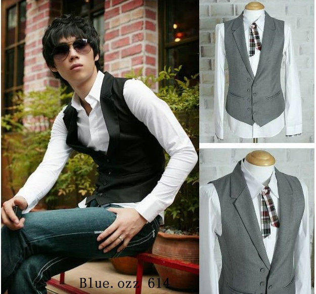 <em>马甲</em>,新款日系主流男<em>马夹</em> 横纹金属<em>双排扣</em>可拆