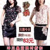 2011春装 新款新品 夏装 显瘦修身女装 大码真丝裙子 雪纺连衣裙
