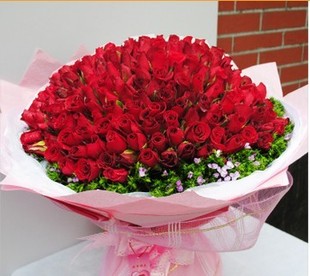 爱你 上海鲜花同城速递生日礼物花 花店送花 红玫瑰99朵花束
